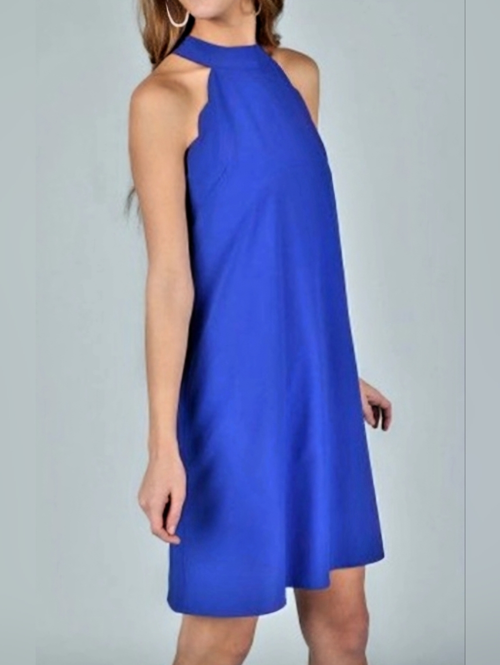 Altered State Sleeveless Halter Shift Dress - Royal Blue